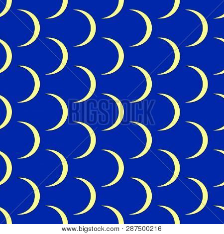 Halfmoon Seamless Pattern On The Blue Background
