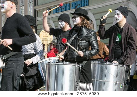 Ljubljana, Slovenia / Slovenia - February 02 2019: Carnival In Slovenia With Some Traditional Sloven