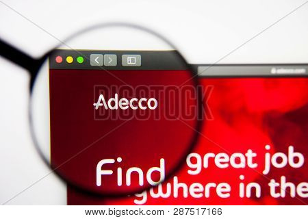 Los Angeles, California, Usa - 28 February 2019: Adecco Website Homepage. Adecco Logo Visible On Dis