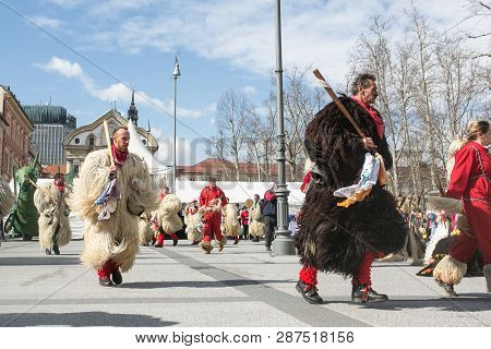Ljubljana, Slovenia / Slovenia - February 02 2019: Carnival In Slovenia With Some Traditional Sloven