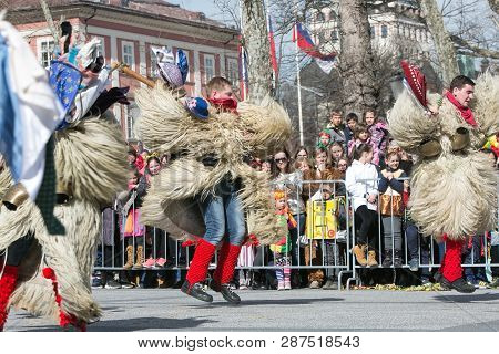 Ljubljana, Slovenia / Slovenia - February 02 2019: Carnival In Slovenia With Some Traditional Sloven