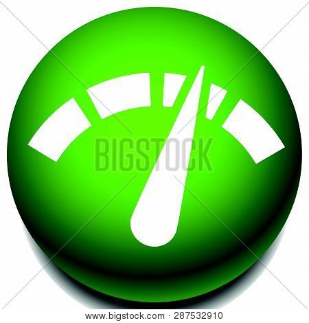 Icon With Gauge, Meter For Calibration, Indication, Level Themes