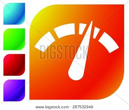 Icon With Gauge, Meter For Calibration, Indication, Level Themes