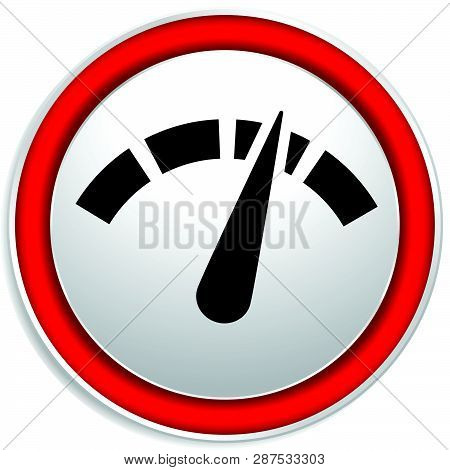 Icon With Gauge, Meter For Calibration, Indication, Level Themes