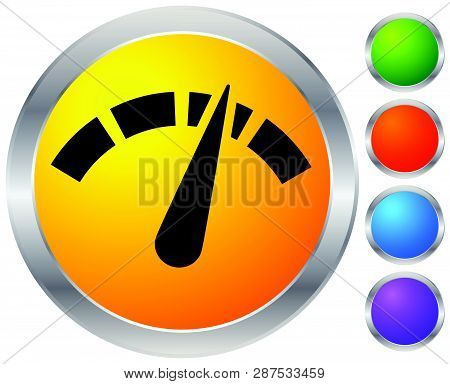 Icon With Gauge, Meter For Calibration, Indication, Level Themes
