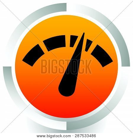 Icon With Gauge, Meter For Calibration, Indication, Level Themes
