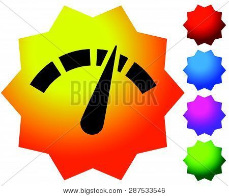 Icon With Gauge, Meter For Calibration, Indication, Level Themes