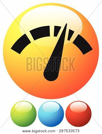 Icon With Gauge, Meter For Calibration, Indication, Level Themes