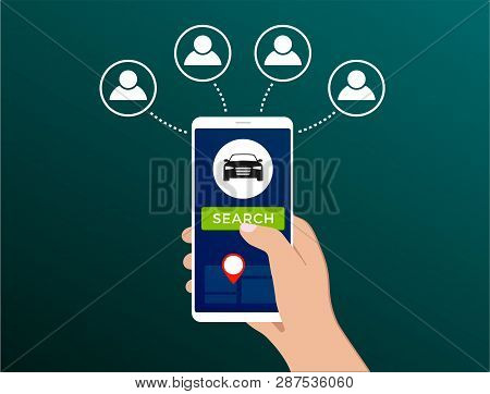 Car-sharing And Carpooling Service Flat Illustration Concept Design For Web, Banner, Slider, Icon. C