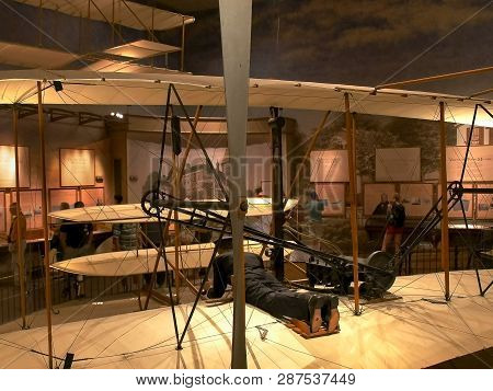 Washington, Dc, Usa - September 10, 2015: The Rear View Of The 1903 Wright Flyer
