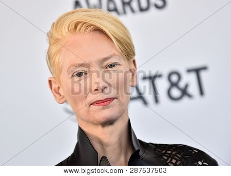 LOS ANGELES - FEB 23:  Tilda Swinton arrives for the 2019 Film Independent Spirit Awards on February 23, 2019 in Santa Monica, CA
