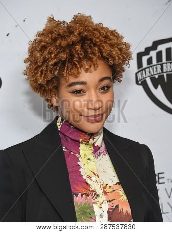 LOS ANGELES - FEB 21:  Amandla Stenberg arrives for the Essence Celebrates Black Women in Hollywood on February 21, 2019 in Beverly Hills, CA