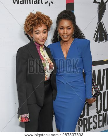 LOS ANGELES - FEB 21:  Amandla Stenberg and Angela Bassett arrives for the Essence Celebrates Black Women in Hollywood on February 21, 2019 in Beverly Hills, CA