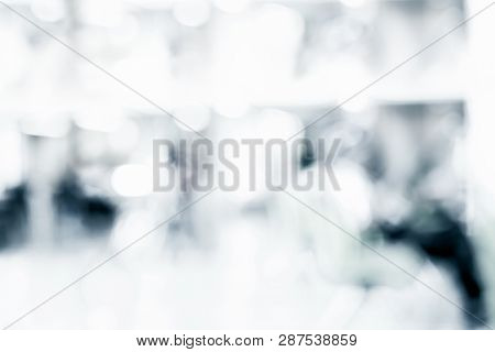 Blur Background :man Reading Newpaper At Business Building.