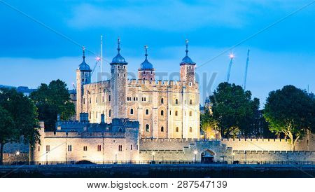 LONDON, UK - MAY, 2016:the Tower illumiated at night  London 