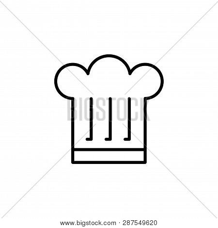 Chef Hat Icon. Kitchen Appliances For Cooking Illustration. Simple Thin Line Style Symbol.