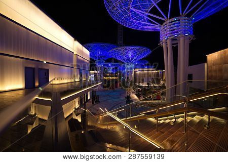 View Of Giant Mushrooms In Bluewaters Island, Dubai, Uae