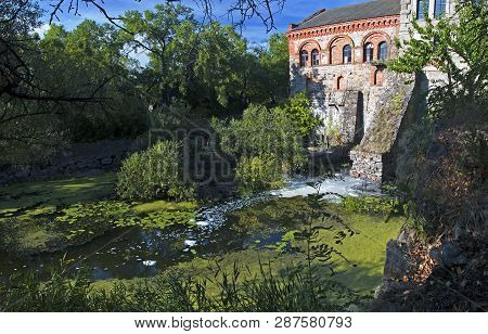 Old Mill On  River Southern Bug In  Reserve Buzsky Gard, Migeya, Nikolaev Region, Ukraine. Horizonta