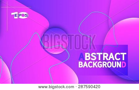 Fluid Shapes Composition. Wavy Abstract Cover Design. Creative Colorful Wallpaper. Trendy Gradient P
