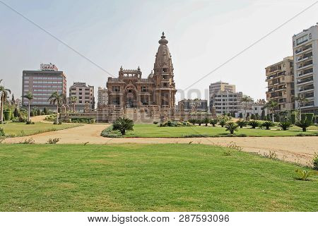 Cairo, Egypt - March 03, 2010: Famous Baron Empain Palace In Heliopolis City In Cairo, Egypt.
