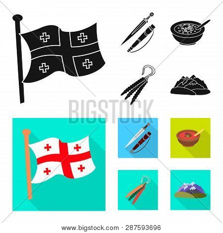 Isolated Object Of Culture And Sightseeing Logo. Set Of Culture And Originality Vector Icon For Stoc