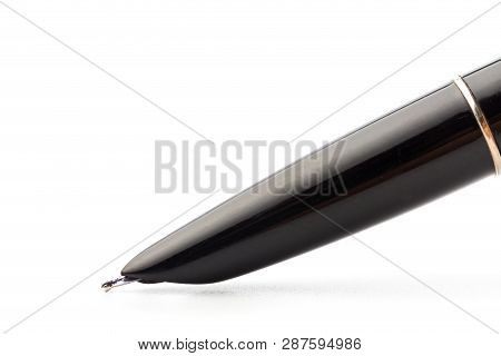 Vintage Fountain Pen On White, Close Up