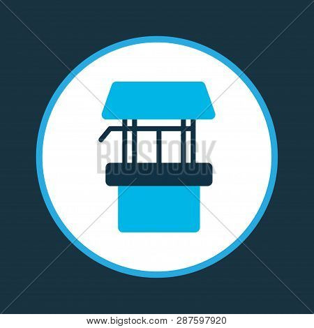 Draw Well Icon Colored Symbol. Premium Quality Isolated Wellspring Element In Trendy Style.