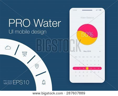 Mobile Phone Application For Analytics. Stock Vector