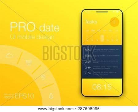 Mobile Phone Application For Analytics. Stock Vector