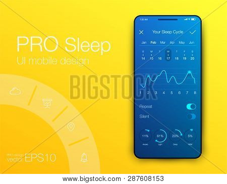 Mobile Phone Application For Analytics. Stock Vector