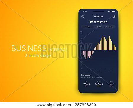 Mobile Phone Application For Analytics. Stock Vector