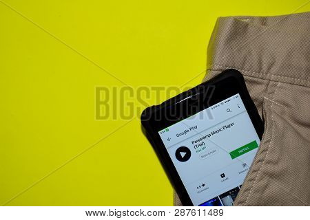 Bekasi, West Java, Indonesia. March 6, 2019 : Poweramp Music Player (trial) Dev Application On Smart