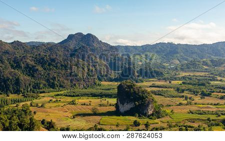 A Mountain Is Landmark In Phulangka, Prayoa Thailand