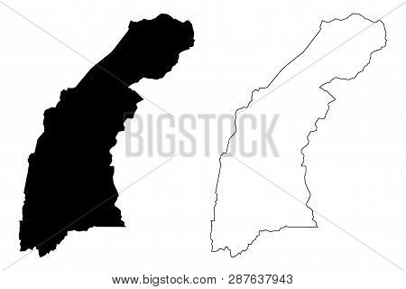 Western Region (regions Of Uganda, Republic Of Uganda, Administrative Divisions) Map Vector Illustra