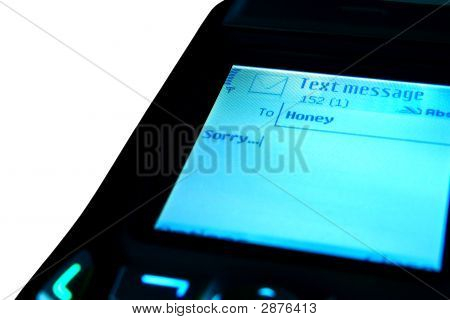Elnézést a kijelző elszigetelt fehér SMS
