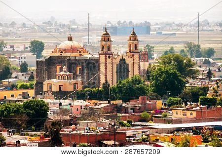 Aerial View Of A Church In Cholula, Mexico
