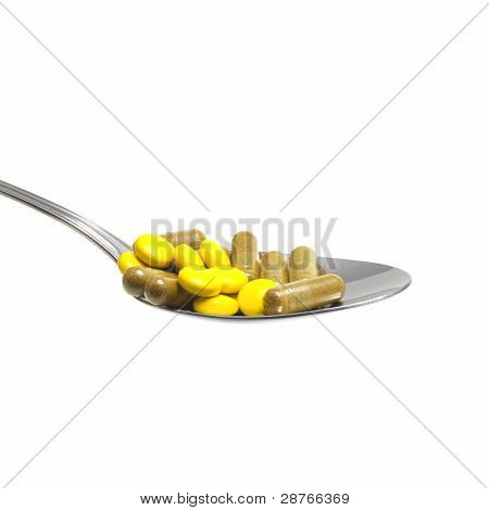LÃ¶ffel mit Tabletten