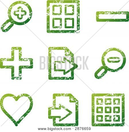 Groene Grunge Image Viewer Contour Icons V2