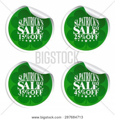 St. Patrick's Day Sale Stickers With Cylinder Hat 15,25,35,45 Percent Off