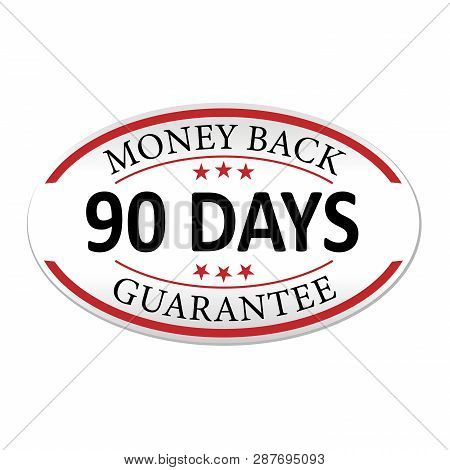 Money Back Guarantee 90 Days Paper Web Lable Badge Isolated