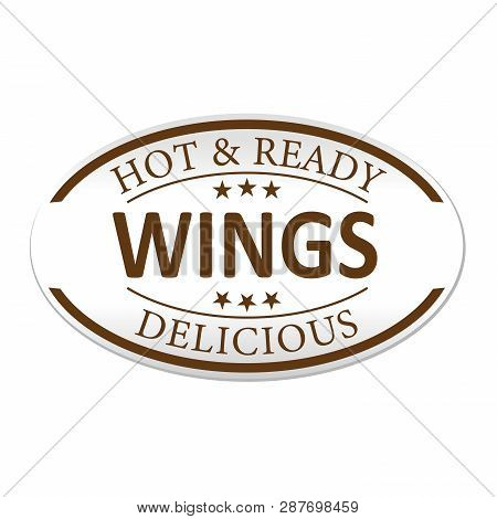 Hot And Redy Wings Delicious Paper Web Lable Badge Isolated