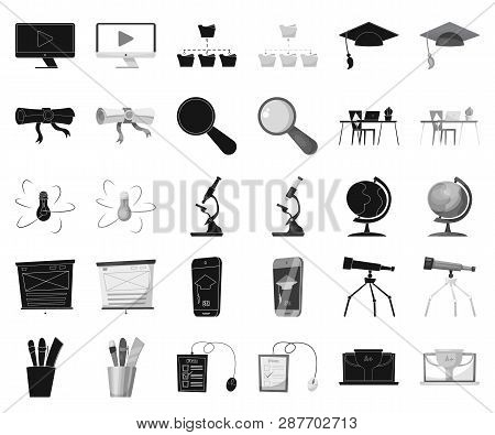 Vector Design Of Education And Learning Symbol. Set Of Education And School Stock Symbol For Web.