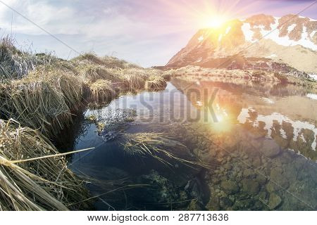 In The Ukrainian Carpathians Among Alpine Meadows At A High Altitude Lake Berbeneskul Montenegro Is 