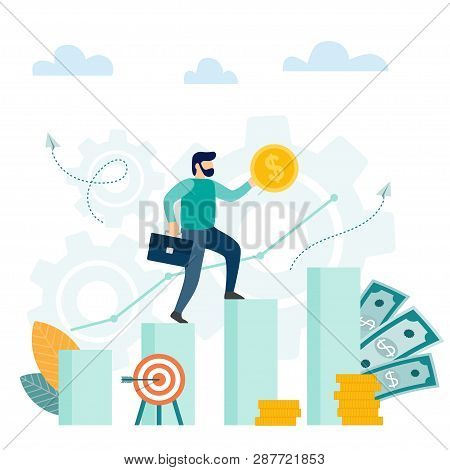 Bank Development Economics Strategy, Inancial Investments In Income Growth. Career Growth. Vector Il