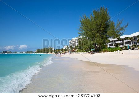 Famous Seven mile beach on the Grand Cayman island