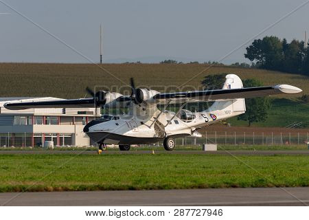 Payerne, Switzerland - September 6, 2014: Consolidated Pby-5a Catalina Amphibious Aircraft Of World 