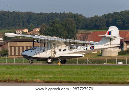 Payerne, Switzerland - September 6, 2014: Consolidated Pby-5a Catalina Amphibious Aircraft Of World 