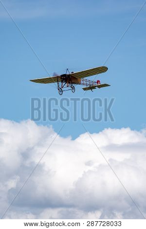 Payerne, Switzerland - August 30, 2014: Vintage Bleriot Xi Aircraft Owned And Operated By Mikael Car