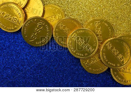 Kiev, Ukraine - February 1, 2019: Roshen Ukrainian Corporation was ranked 18th in the 