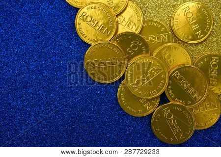 Kiev, Ukraine - February 1, 2019: Roshen Ukrainian Corporation was ranked 18th in the 